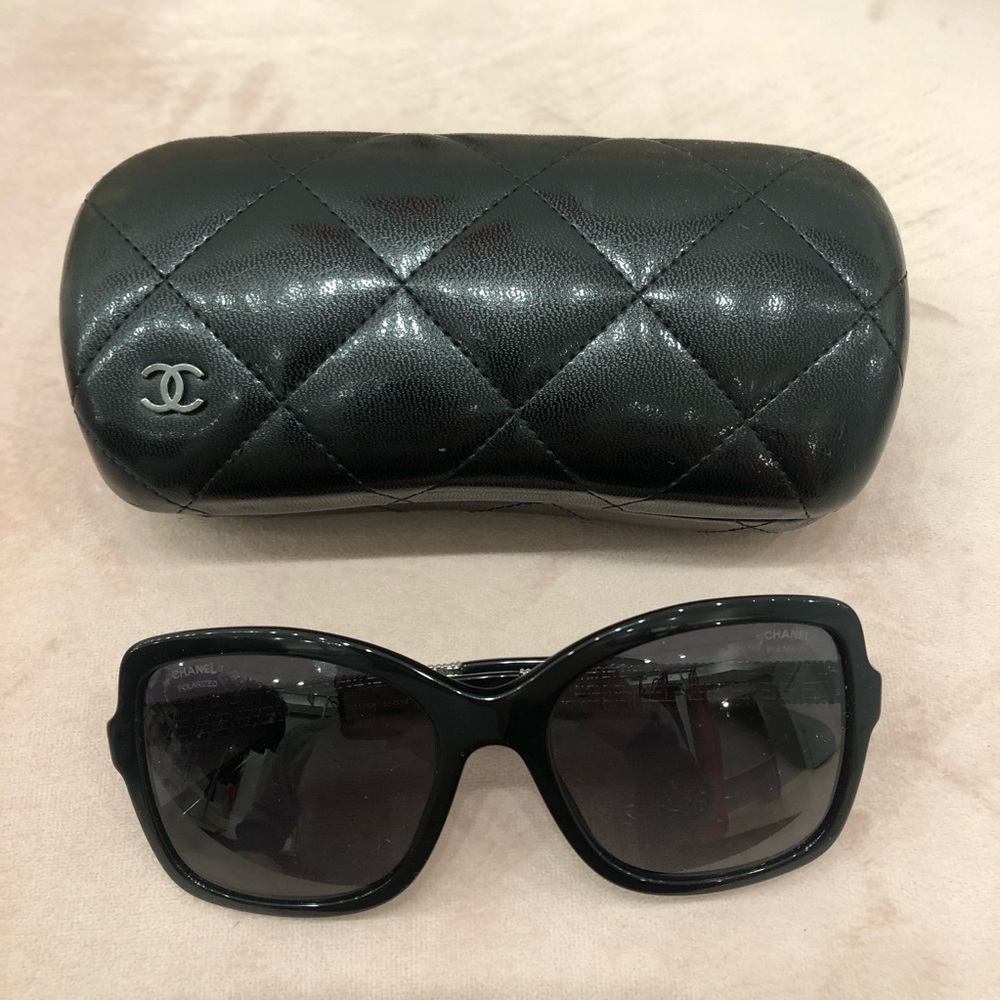 Classic Chanel Black and Silver Sunglasses!